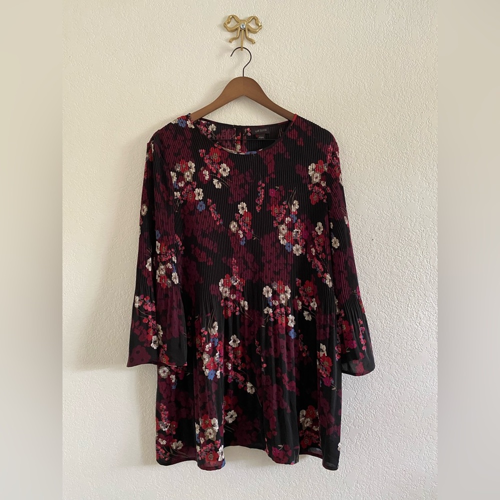 J.Jill Wearever Collection Women’s Size L Floral Accordion Fold Pullover Blouse